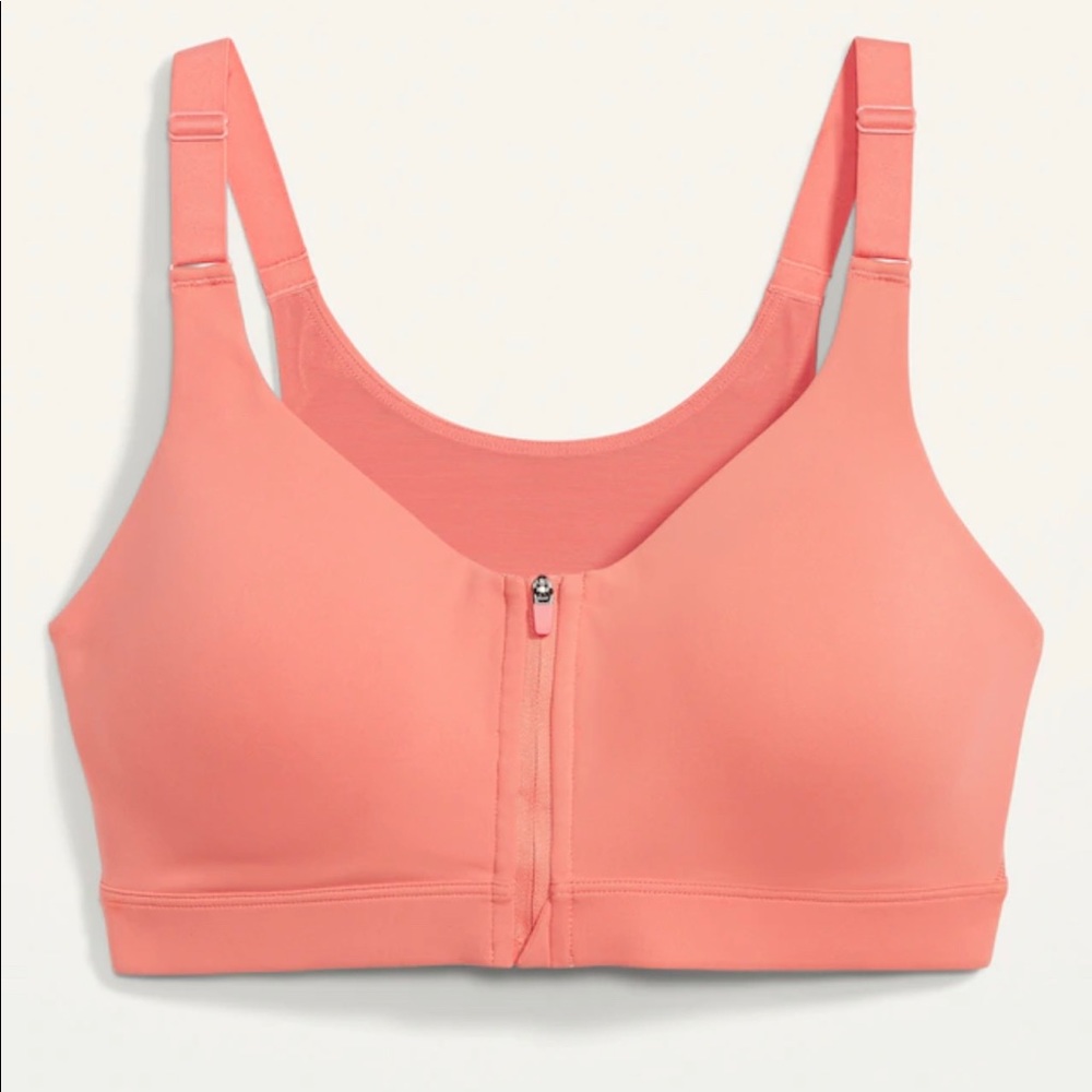 High-Support Powersoft Zip-Front Sports Bra